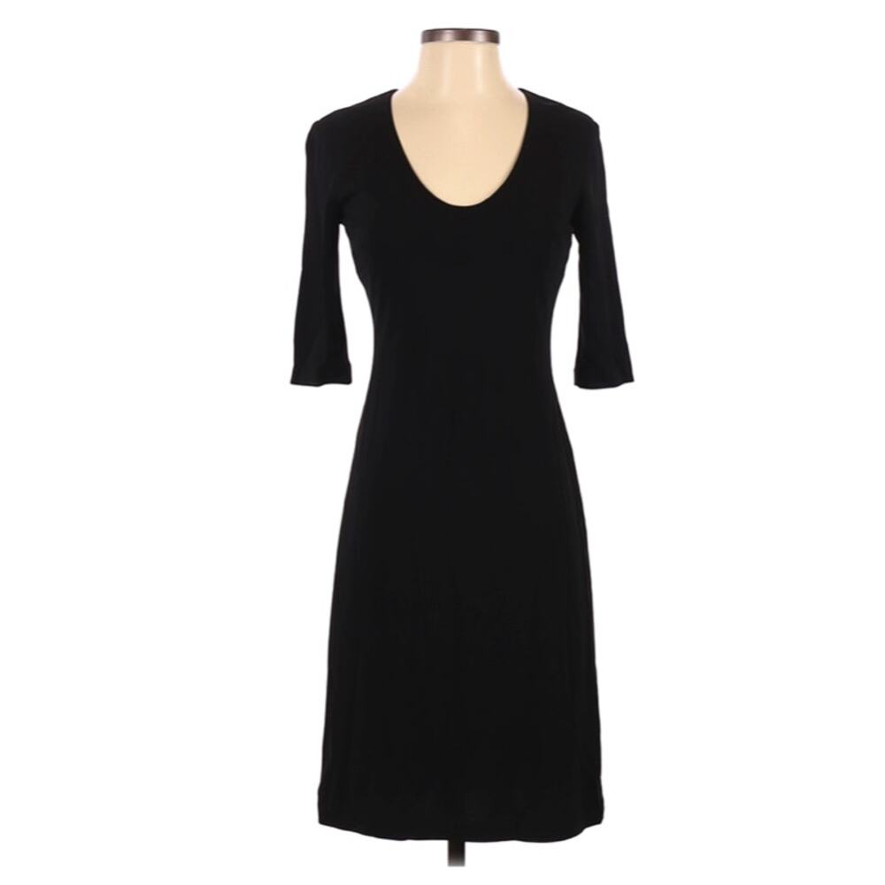 ANDREA POLIZZI for Rex Lester Black Fitted Shift Pullover Dress Size 4 Stretch